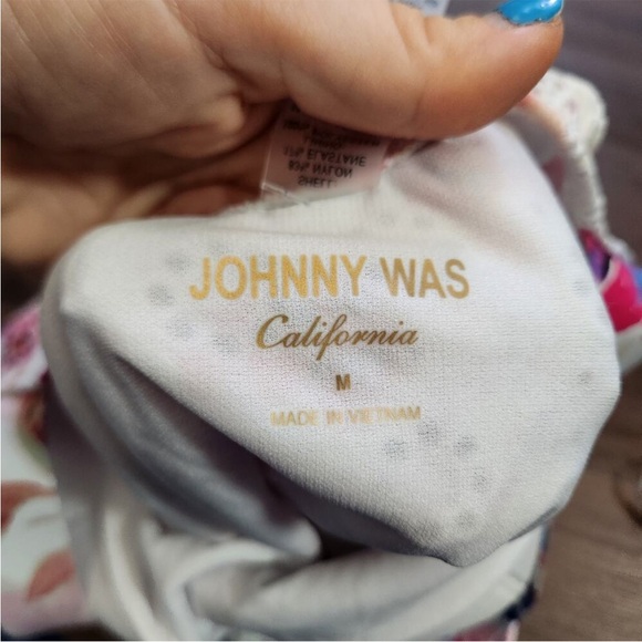 Johnny‎ Was Summer Days Eyelet Crossback One Piece Swimsuit M Boho Beach Resort - Picture 2 of 4